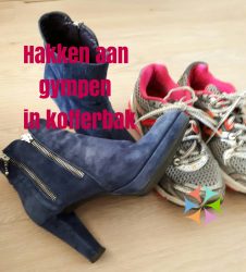 Hakken aan, gympen in kofferbak