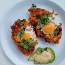 Zoete aardappel Chorizo schuitjes met pittige mayo